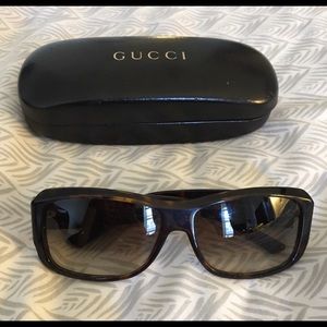 Gucci Ladies Dark Tortoiseshell Sunglasses
